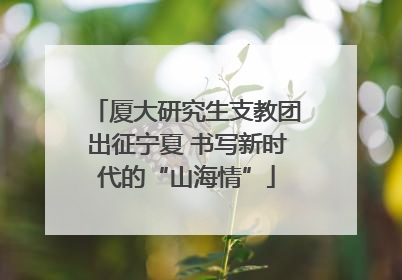 厦大研究生支教团出征宁夏 书写新时代的“山海情”
