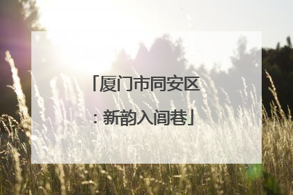 厦门市同安区：新韵入闾巷