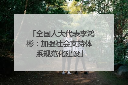 全国人大代表李鸿彬：加强社会支持体系规范化建设