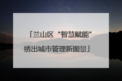 兰山区“智慧赋能”绣出城市管理新图景