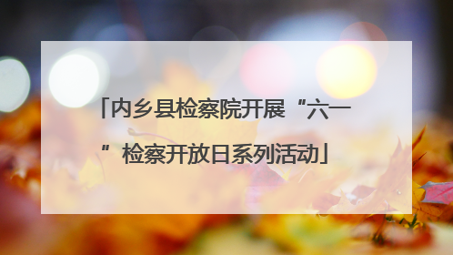 内乡县检察院开展“六一”检察开放日系列活动