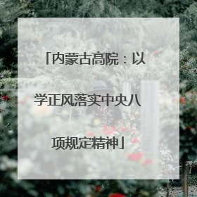 内蒙古高院：以学正风落实中央八项规定精神