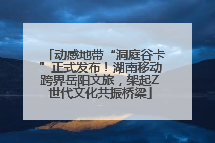 动感地带“洞庭谷卡”正式发布！湖南移动跨界岳阳文旅，架起Z世代文化共振桥梁