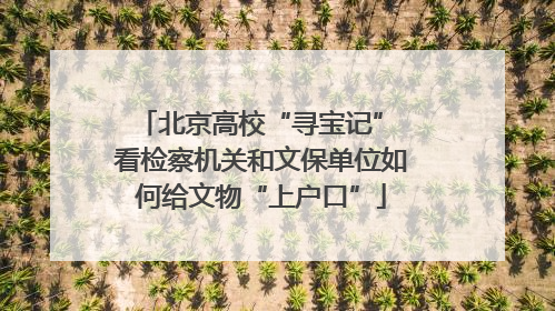 北京高校“寻宝记” 看检察机关和文保单位如何给文物“上户口”