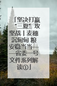 坚决打赢“三夏”攻坚战丨麦穗沉甸甸 粮安稳当当——省委一号文件系列解读①