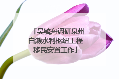 吴毓舟调研泉州白濑水利枢纽工程移民安置工作