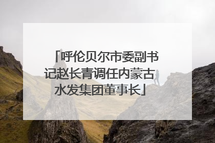 呼伦贝尔市委副书记赵长青调任内蒙古水发集团董事长