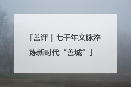 善评｜七千年文脉淬炼新时代“善城”