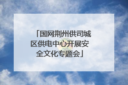 国网荆州供司城区供电中心开展安全文化专题会