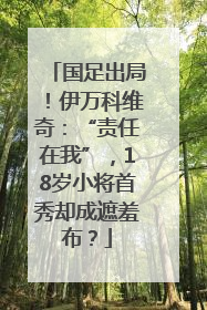 国足出局！伊万科维奇：“责任在我”，18岁小将首秀却成遮羞布？