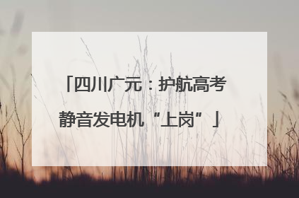 四川广元：护航高考 静音发电机“上岗”