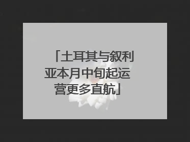 土耳其与叙利亚本月中旬起运营更多直航