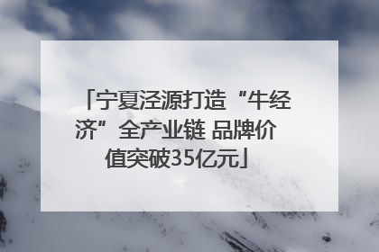宁夏泾源打造“牛经济”全产业链 品牌价值突破35亿元
