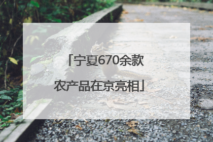 宁夏670余款农产品在京亮相
