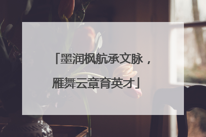 墨润枫航承文脉，雁舞云章育英才