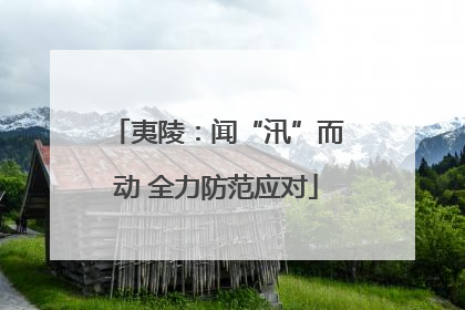 夷陵：闻“汛”而动 全力防范应对