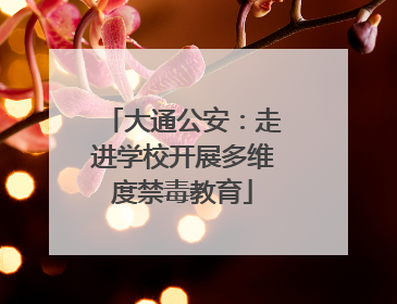 大通公安：走进学校开展多维度禁毒教育