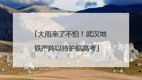 大雨来了不怕！武汉地铁严阵以待护航高考