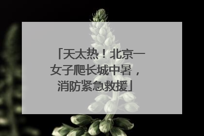天太热！北京一女子爬长城中暑，消防紧急救援