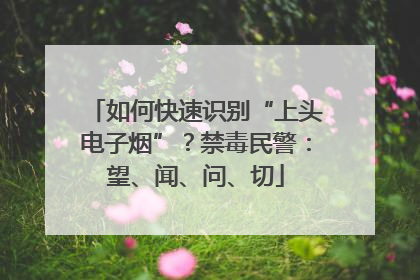 如何快速识别“上头电子烟”？禁毒民警：望、闻、问、切