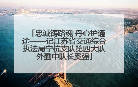 忠诚铸路魂 丹心护通途——记江苏省交通综合执法局宁杭支队第四大队外勤中队长奚强
