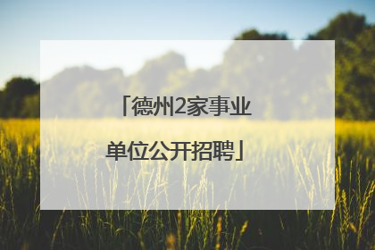 德州2家事业单位公开招聘