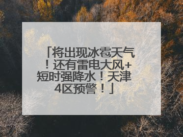 将出现冰雹天气！还有雷电大风+短时强降水！天津4区预警！