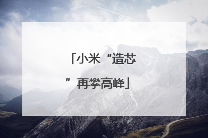 小米“造芯”再攀高峰