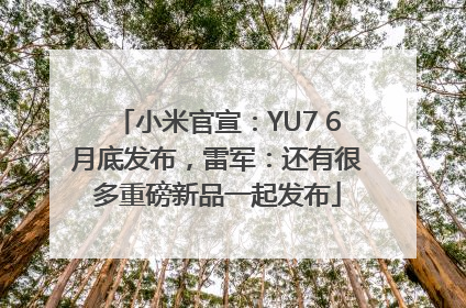 小米官宣：YU7 6月底发布，雷军：还有很多重磅新品一起发布