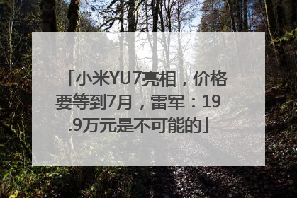 小米YU7亮相，价格要等到7月，雷军：19.9万元是不可能的
