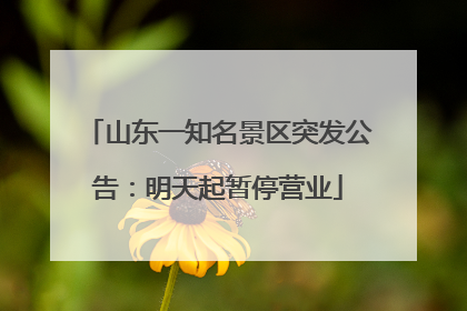山东一知名景区突发公告：明天起暂停营业