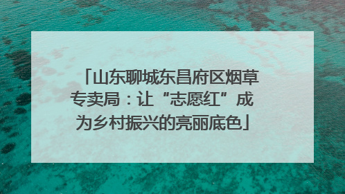 山东聊城东昌府区烟草专卖局：让“志愿红”成为乡村振兴的亮丽底色
