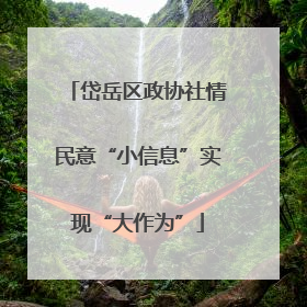 岱岳区政协社情民意“小信息”实现“大作为”