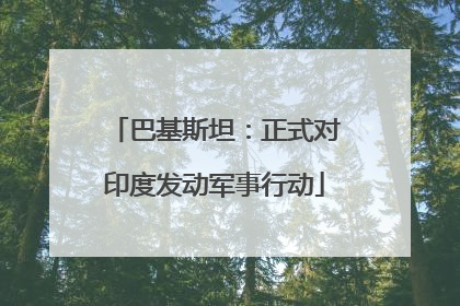 巴基斯坦：正式对印度发动军事行动
