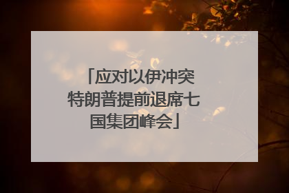 应对以伊冲突 特朗普提前退席七国集团峰会