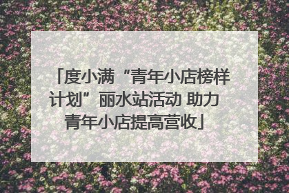 度小满“青年小店榜样计划”丽水站活动 助力青年小店提高营收