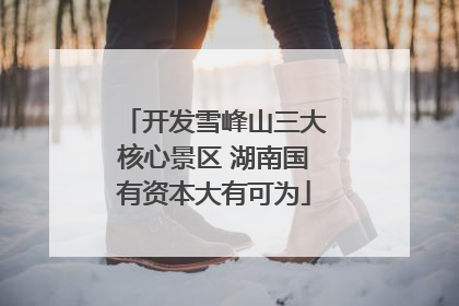 开发雪峰山三大核心景区 湖南国有资本大有可为