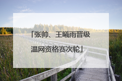 张帅、王曦雨晋级温网资格赛次轮