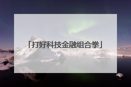 打好科技金融组合拳
