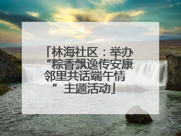 林海社区：举办“粽香飘逸传安康 邻里共话端午情”主题活动