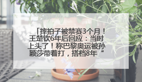 摔拍子被禁赛3个月！王楚钦6年后回应：当时上头了！称巴黎奥运被孙颖莎带着打，搭档8年“一个眼神就能懂”