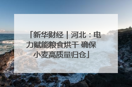 新华财经｜河北：电力赋能粮食烘干 确保小麦高质量归仓
