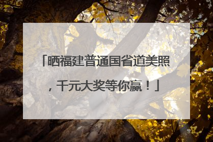 晒福建普通国省道美照，千元大奖等你赢！
