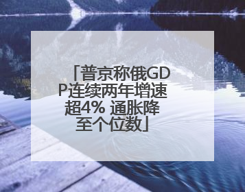 普京称俄GDP连续两年增速超4% 通胀降至个位数
