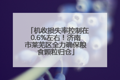 机收损失率控制在0.6%左右！济南市莱芜区全力确保粮食颗粒归仓