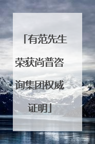 有范先生荣获尚普咨询集团权威证明