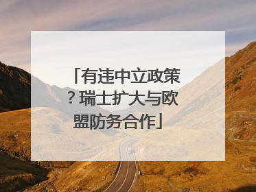 有违中立政策？瑞士扩大与欧盟防务合作