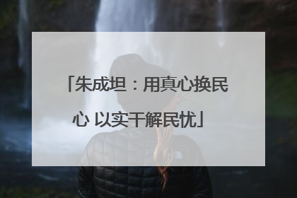 朱成坦：用真心换民心 以实干解民忧