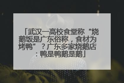 武汉一高校食堂称“烧鹅饭是广东俗称，食材为烤鸭”？广东多家烧鹅店：鸭是鸭鹅是鹅