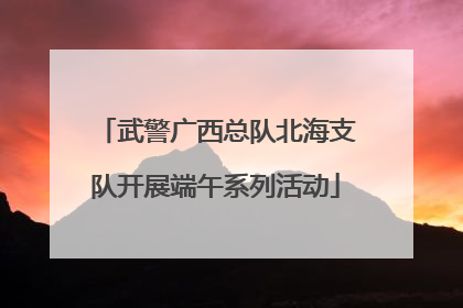 武警广西总队北海支队开展端午系列活动